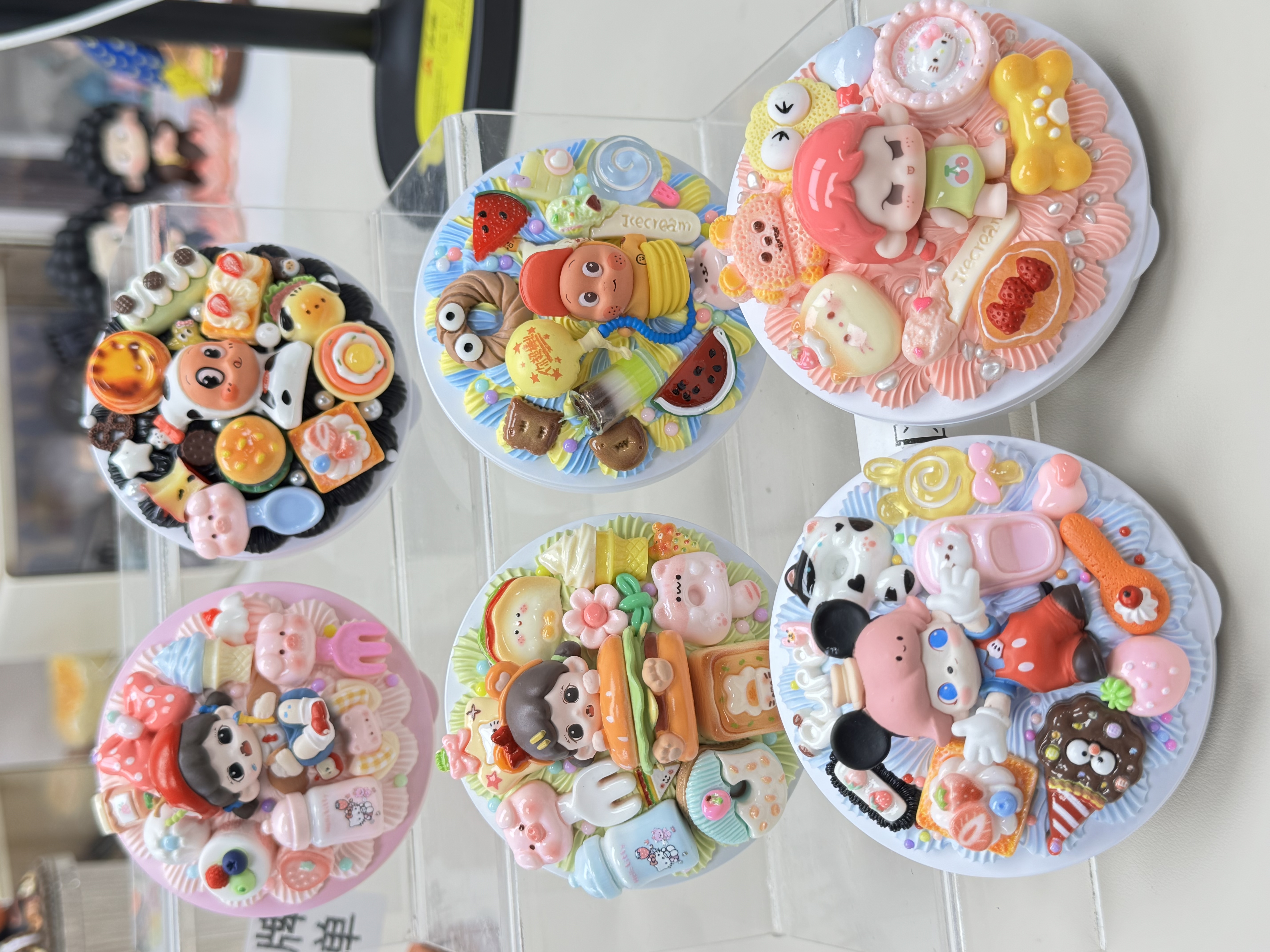 【化妆镜】手工DIY潮玩奶油胶萌粒化妆镜