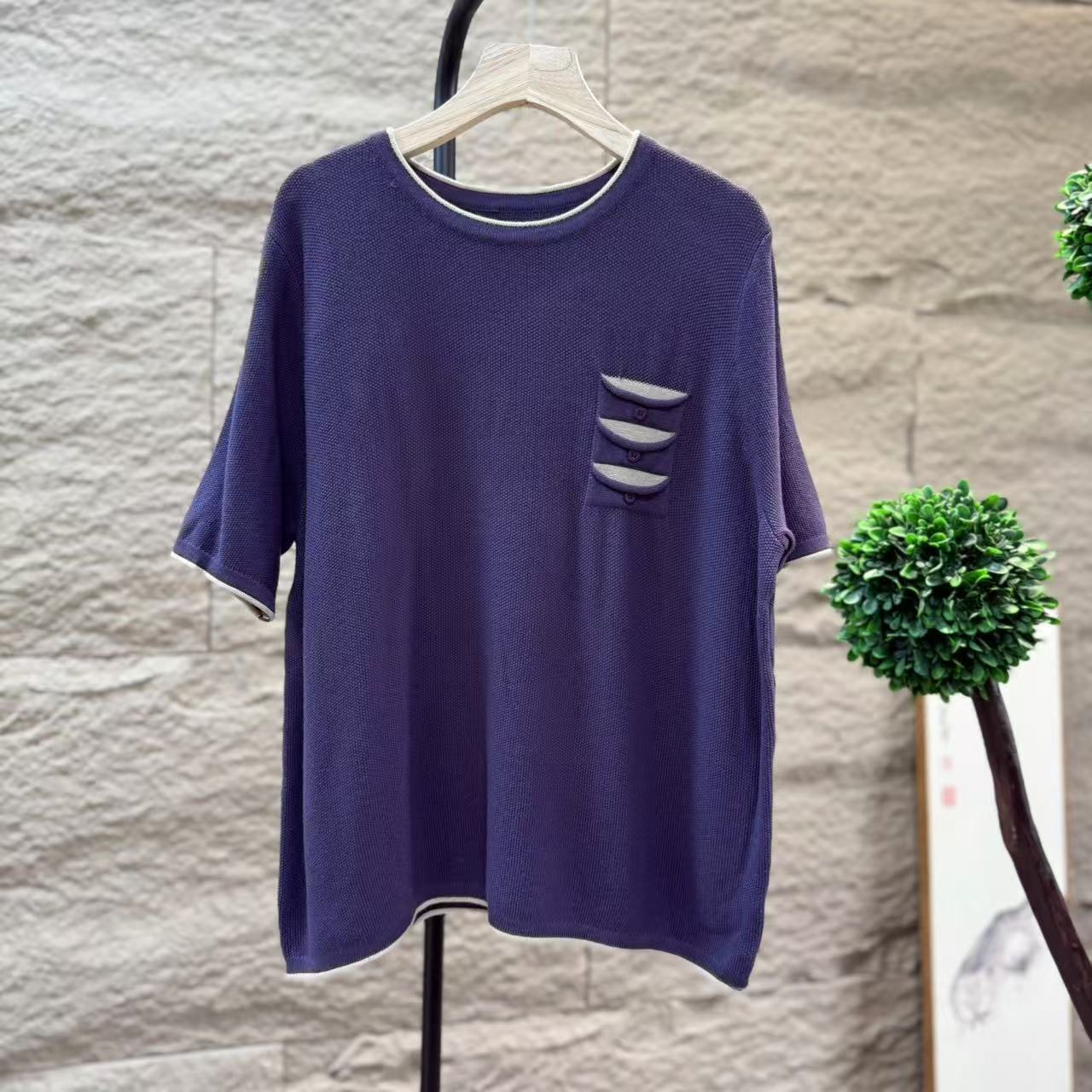 10827新款夏季休闲减龄简约针织显瘦T恤