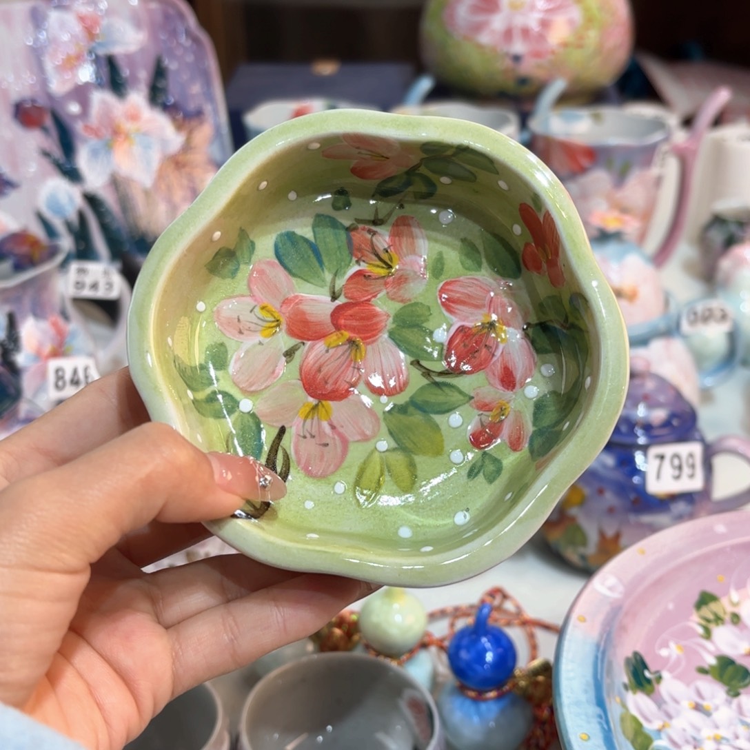 景德镇手绘高温釉下彩陶瓷茶具