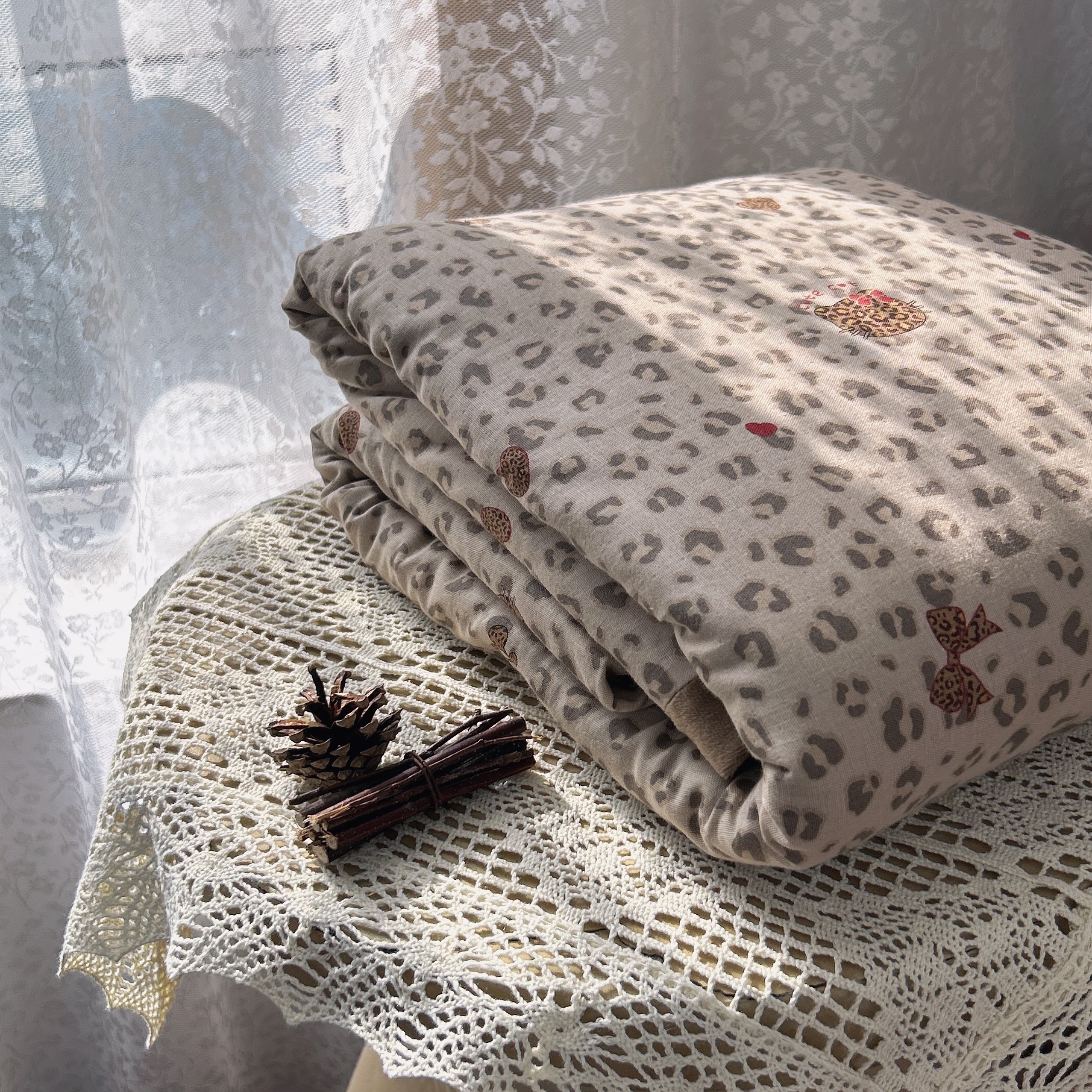 【棉加绒被套】棉加绒四件套被套保暖高级全棉双层纱宝宝绒无花边