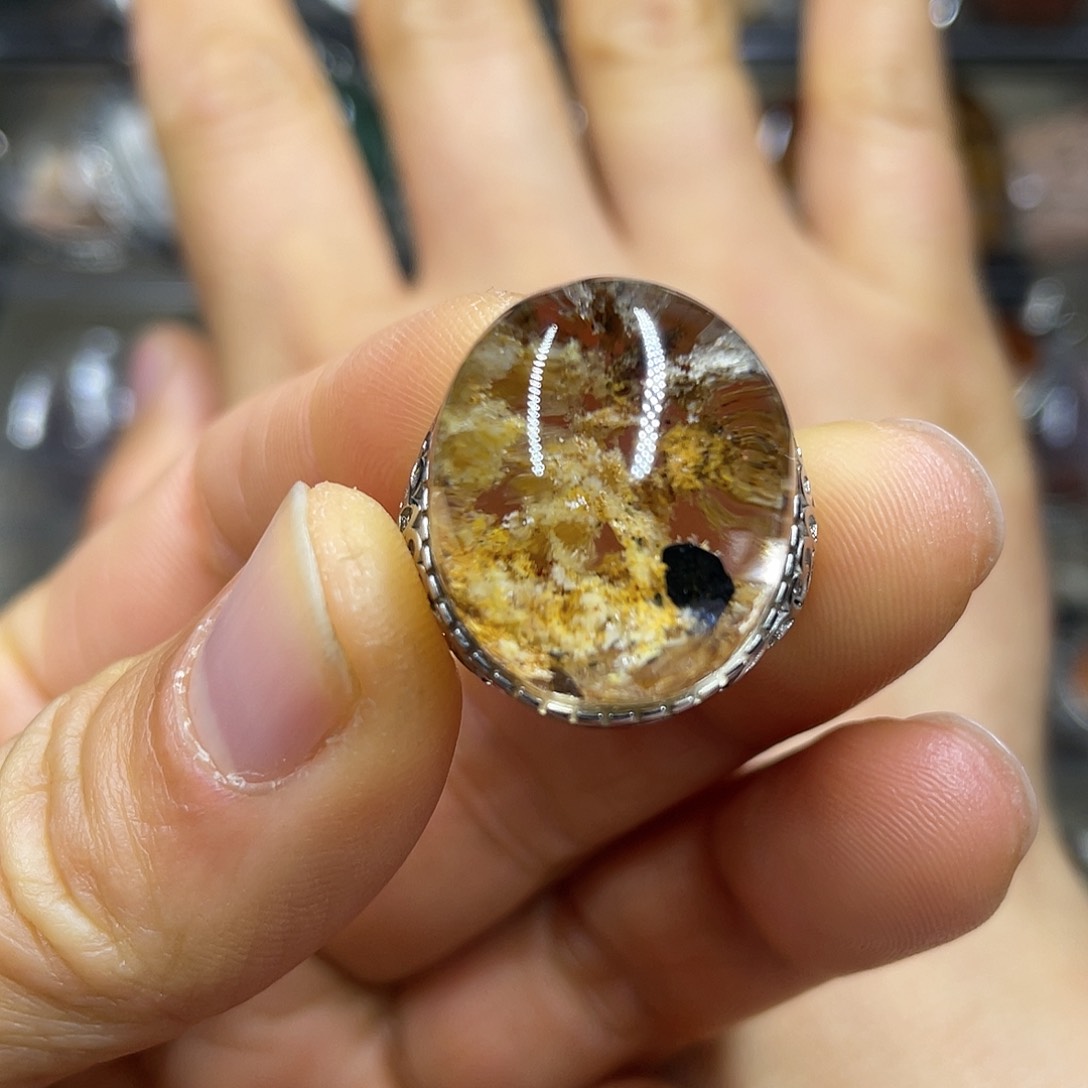 【闪购商品】水晶珠宝半成品银S925镶嵌戒指