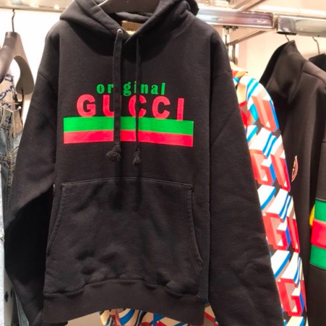 未使用 GUCCI/古驰 黑色连帽字母卫衣