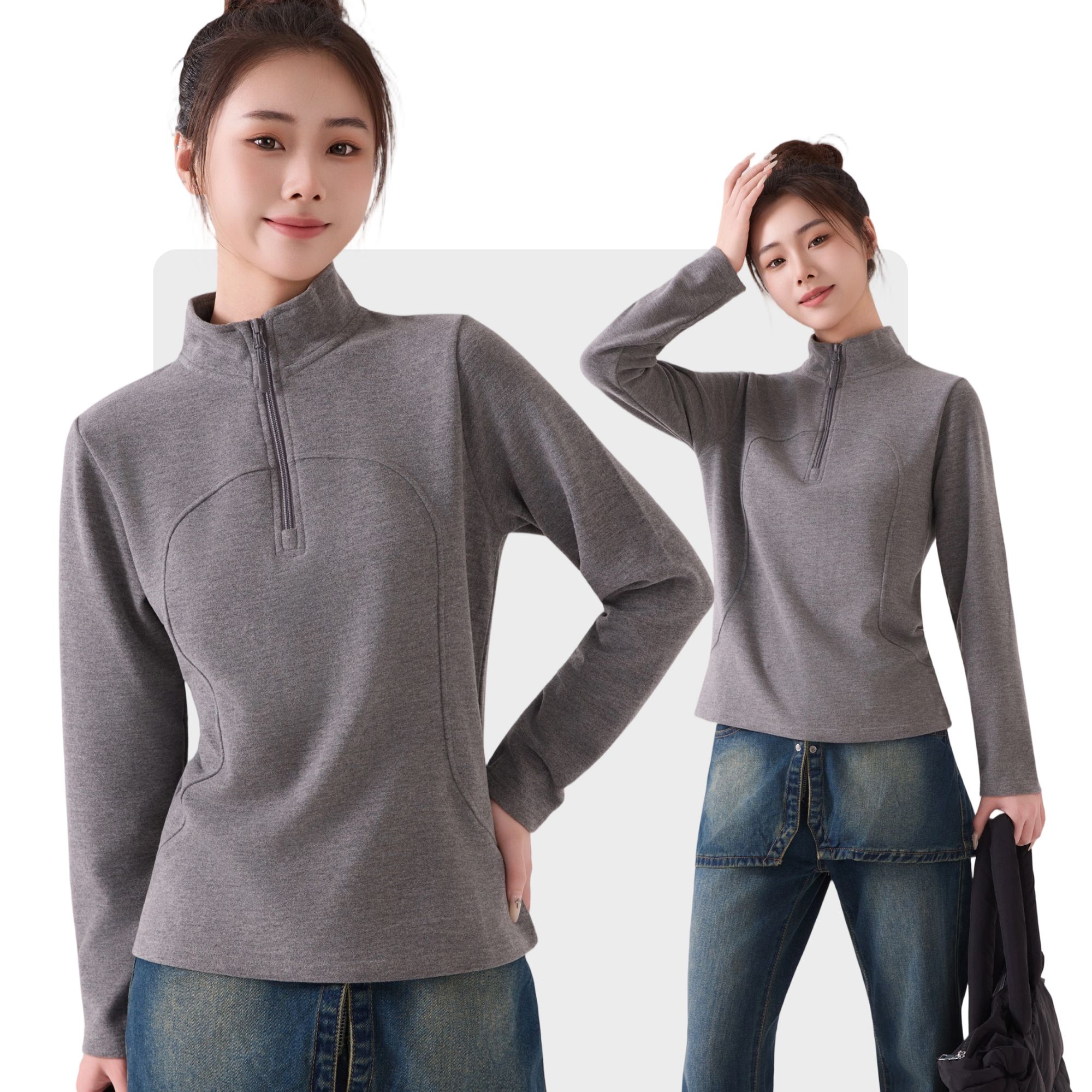 休闲百搭长袖T恤立领2505