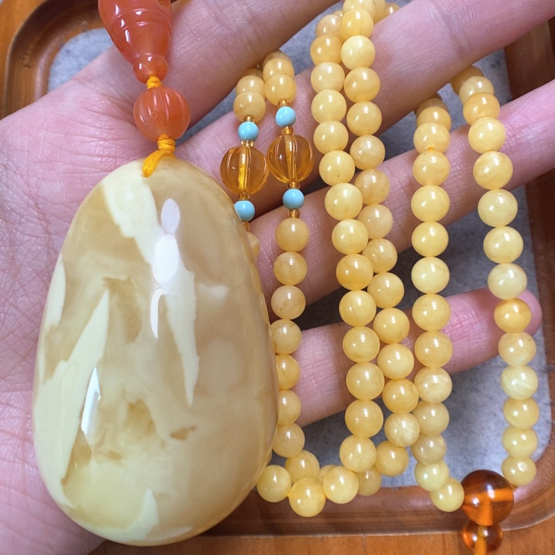 蜜蜡项链未镶嵌蜜蜡吊坠