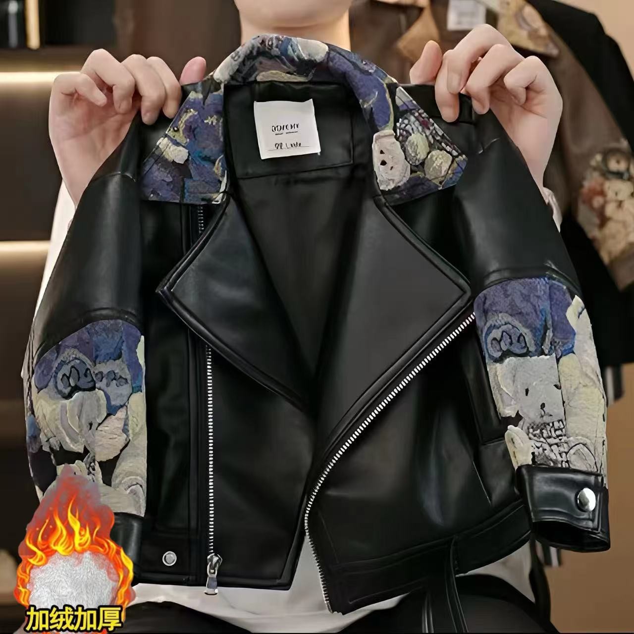 儿童外套秋季新品童装皮衣男女童春秋尚休闲风皮夹克外套潮韩版潮