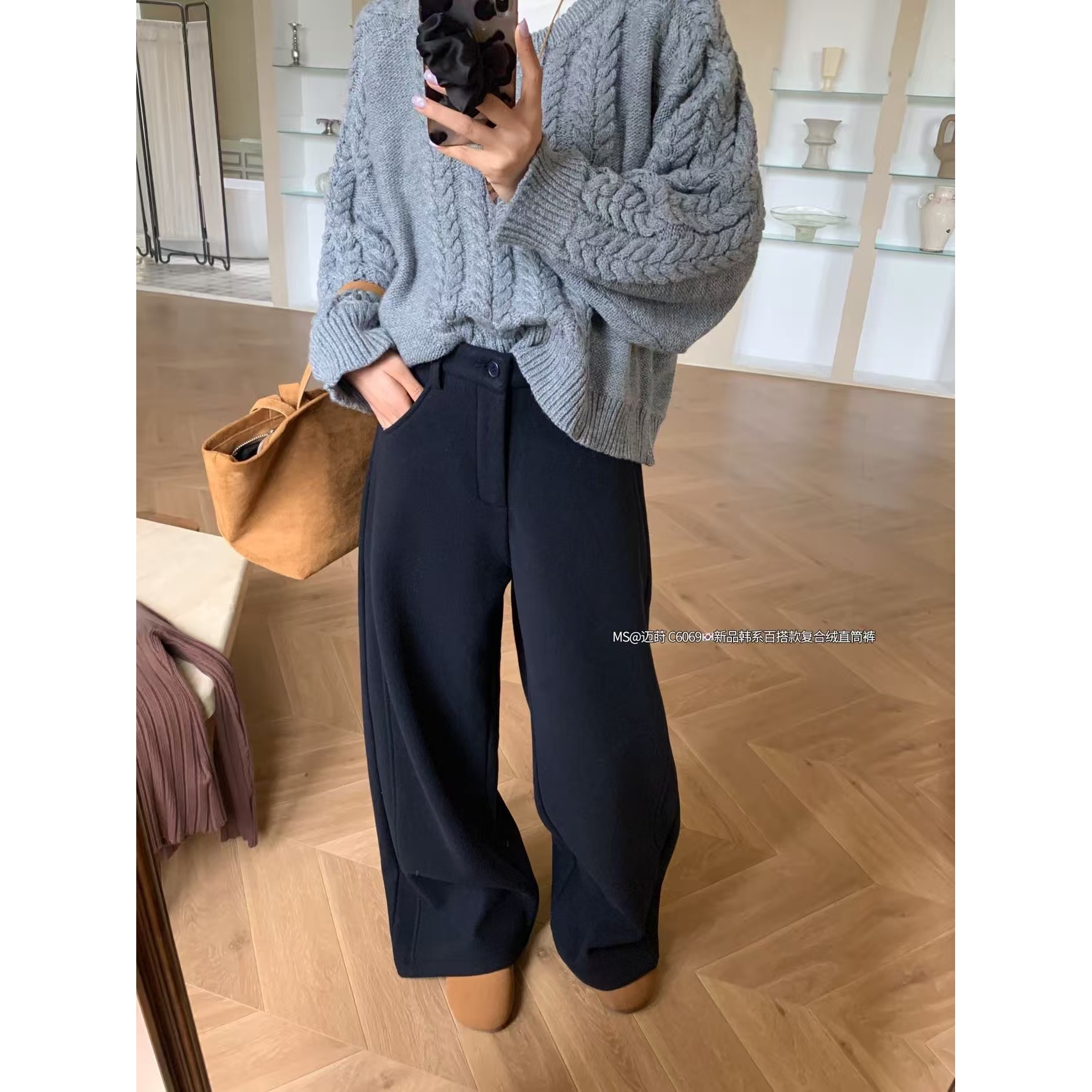 【NO退NO换】鑫燃KIKI  休闲百搭长裤加绒加厚休闲裤  6069 MS【F】