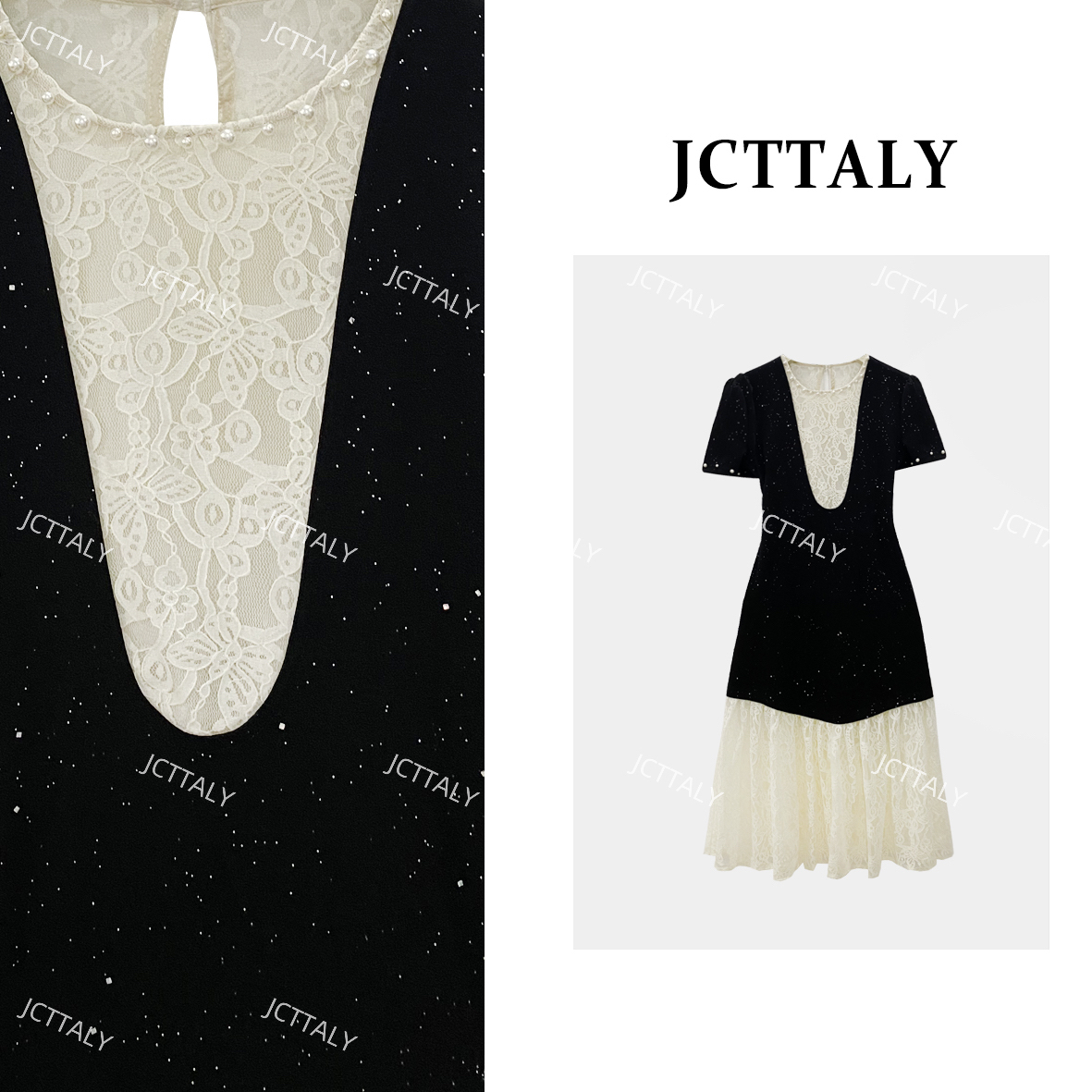 【Linda专属】【67】连衣裙轻奢蕾丝拼接时尚短袖潮流NH-A077