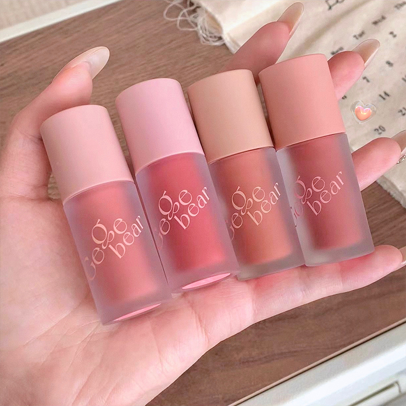 柔雾顺滑唇釉多用哑光腮红自然显白口红粉色裸色丝绒雾面学生持久