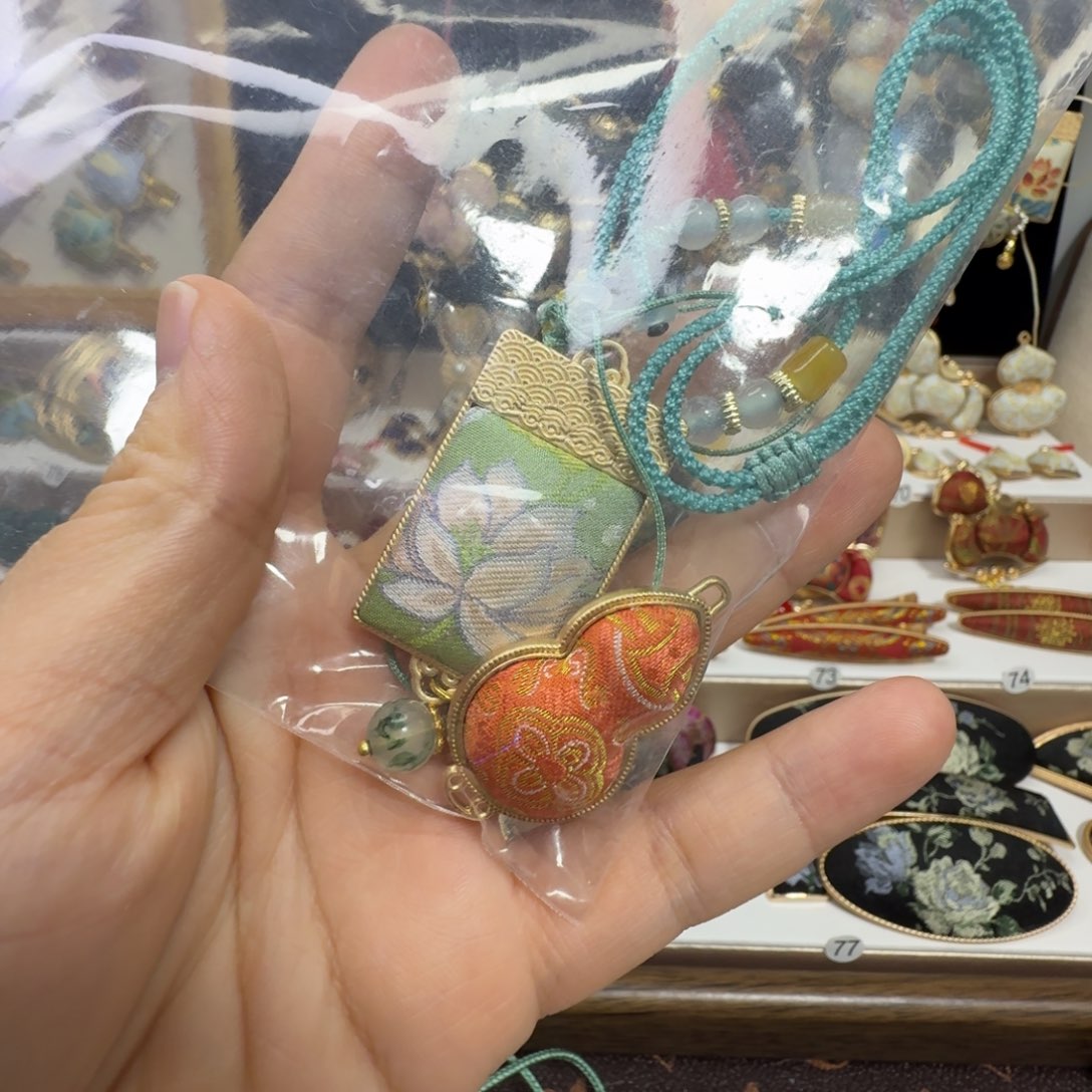 琉璃纯铜合金好看的宋锦发夹呦