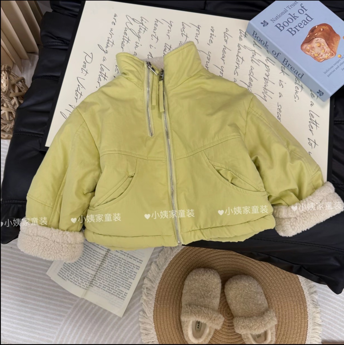 2025冬季新款女童纯色儿童双拉链棉衣冬装洋气夹棉加绒外套