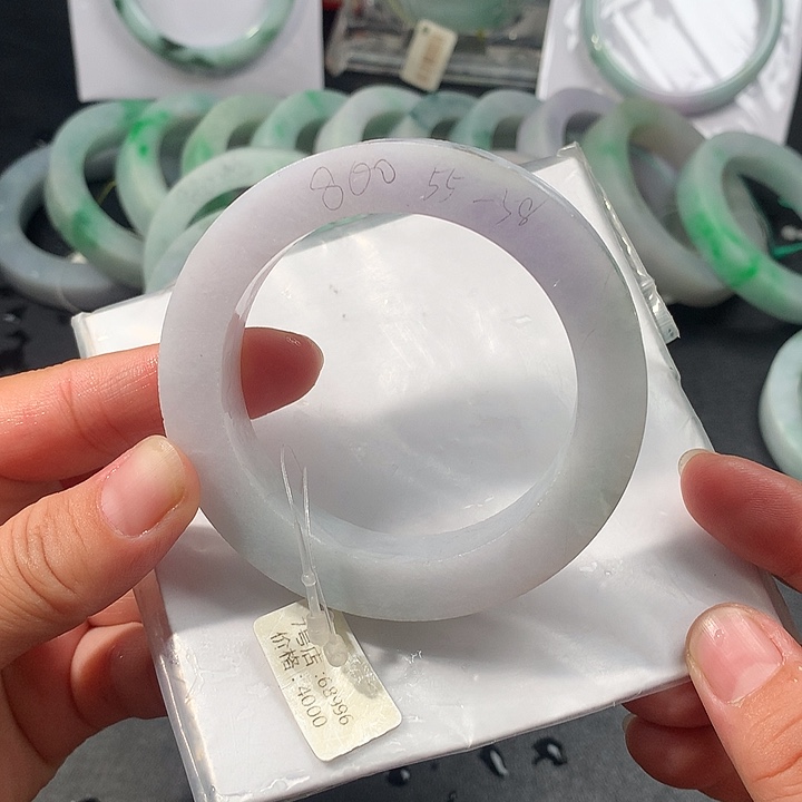 未镶嵌手镯定制翡翠55-58圈口，12宽