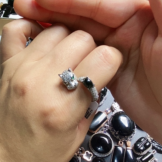 翡翠银S925镶嵌戒指