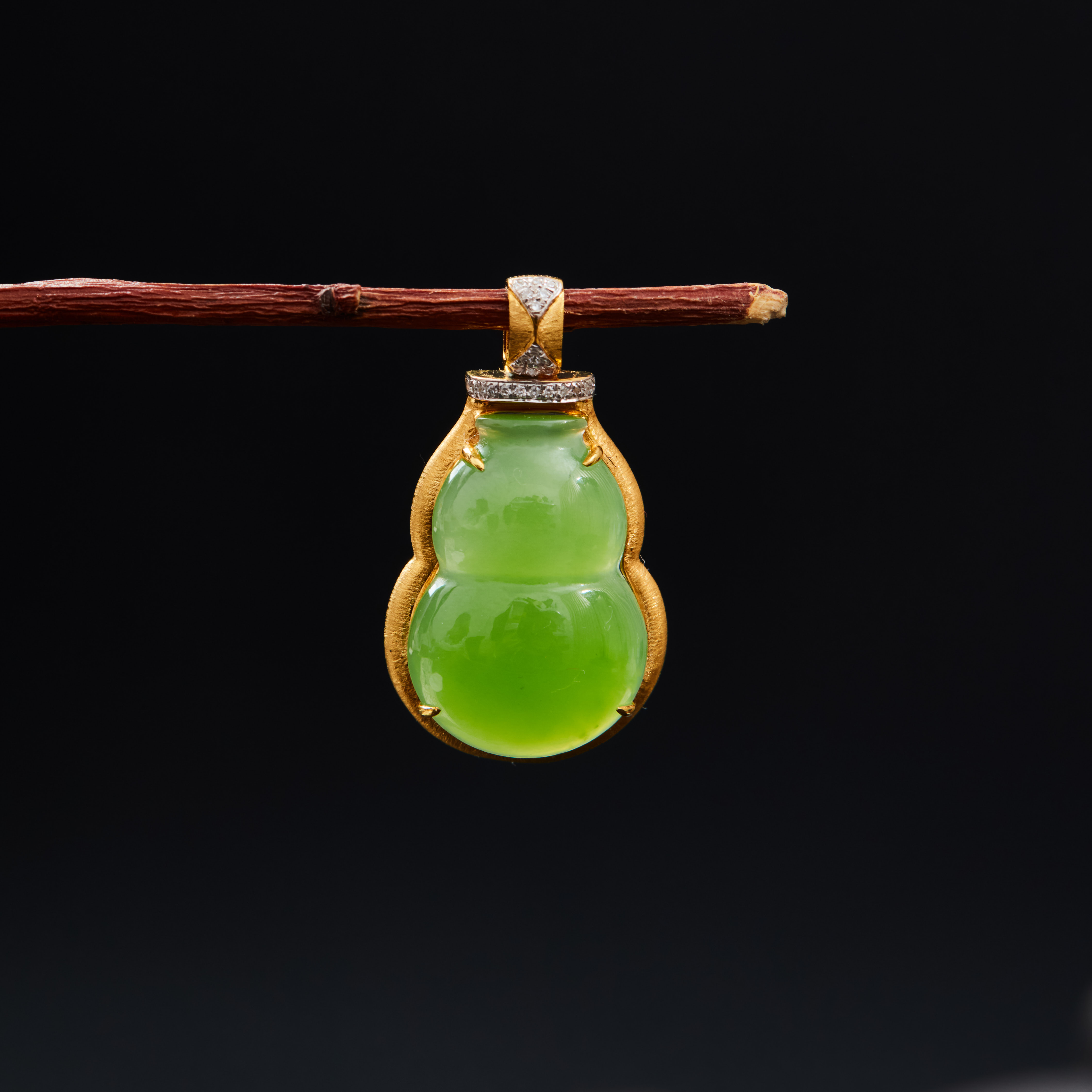 【云上雅岚】扶箫丨C28125-18K碧玉葫芦吊坠-19x13mm-多样性发一件