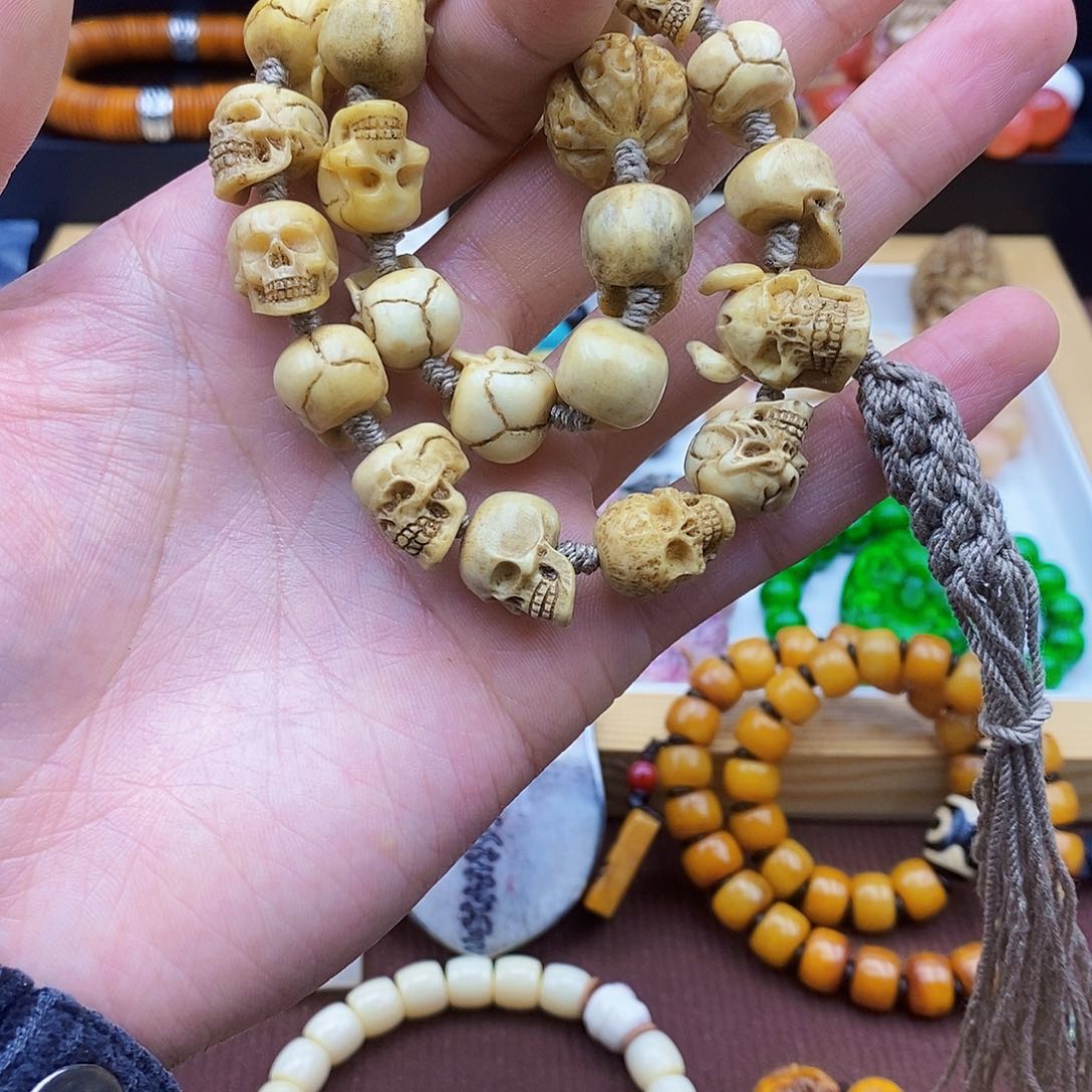 驼骨手串/手链12mm鹿角根付骨尸陀林