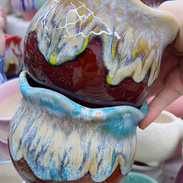 多肉绿植陶瓷花盆9.9包邮，有孔