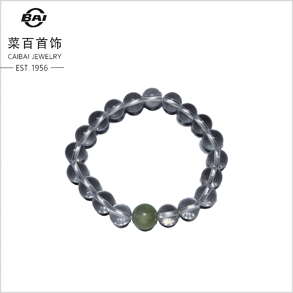 CAIBAI JEWELRY/菜百首饰祥云小镇水晶手链白水晶