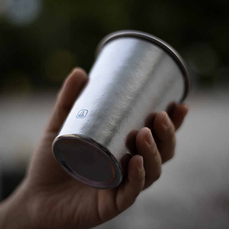 成事好物冯唐出品纯钛宽口杯，简约时尚户外饮料咖啡杯可堆叠收纳