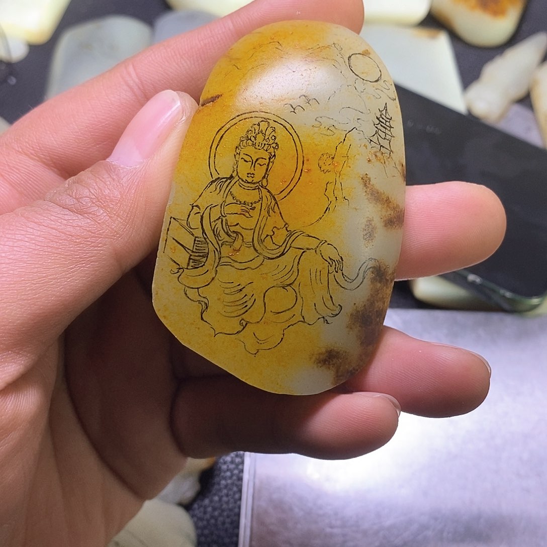 定制和田玉挂件未镶嵌3***假