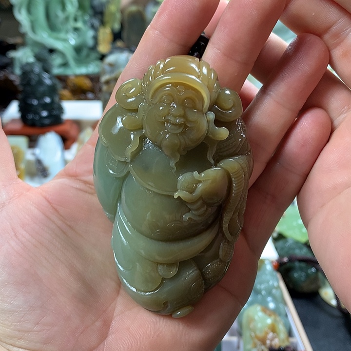 和田玉（糖玉）手把件未镶嵌鱼***学