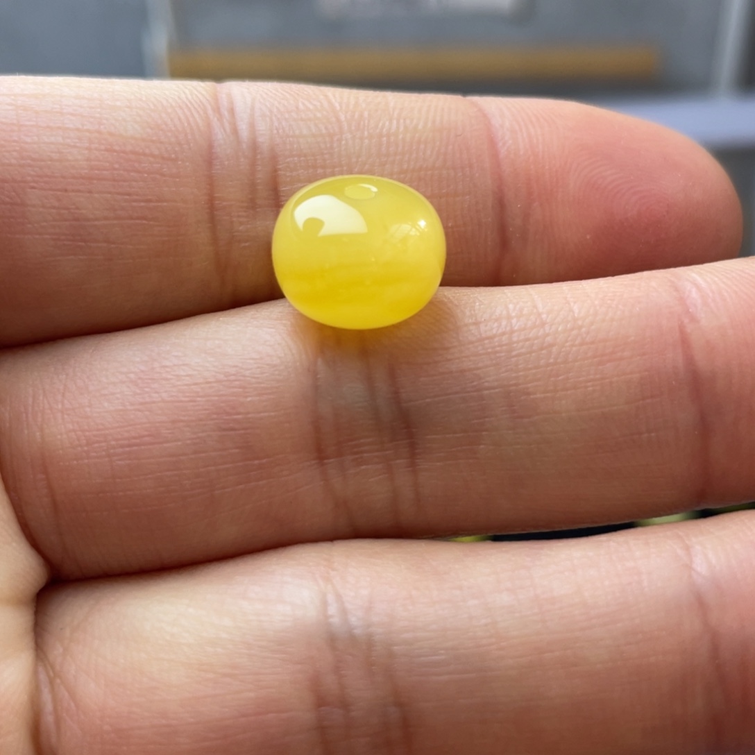 文***森蜜蜡未镶嵌裸石老型珠一颗约12.3毫米