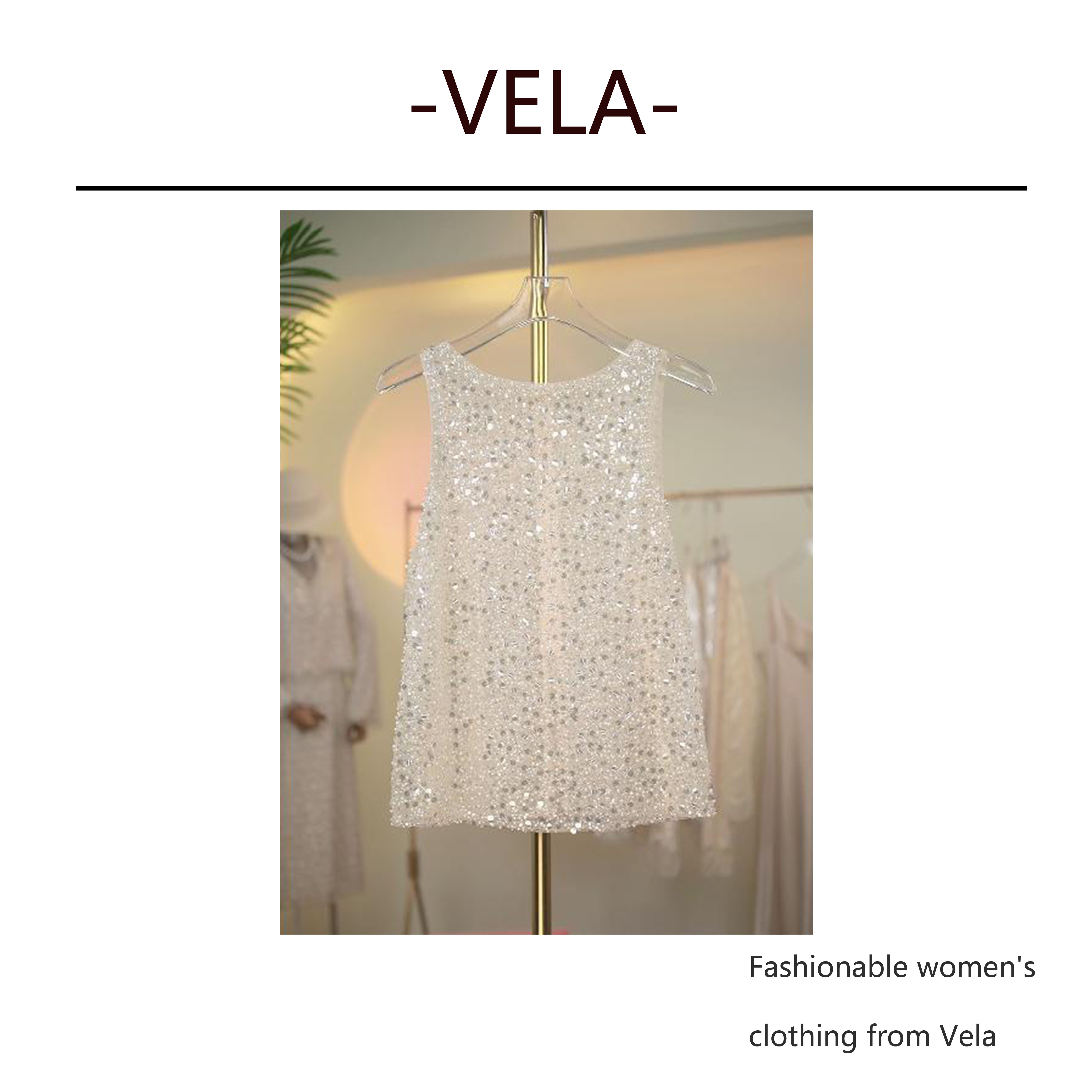 珠宝小背心重工轻奢百搭时尚气质无袖马甲背心夏季名媛碎花镂空