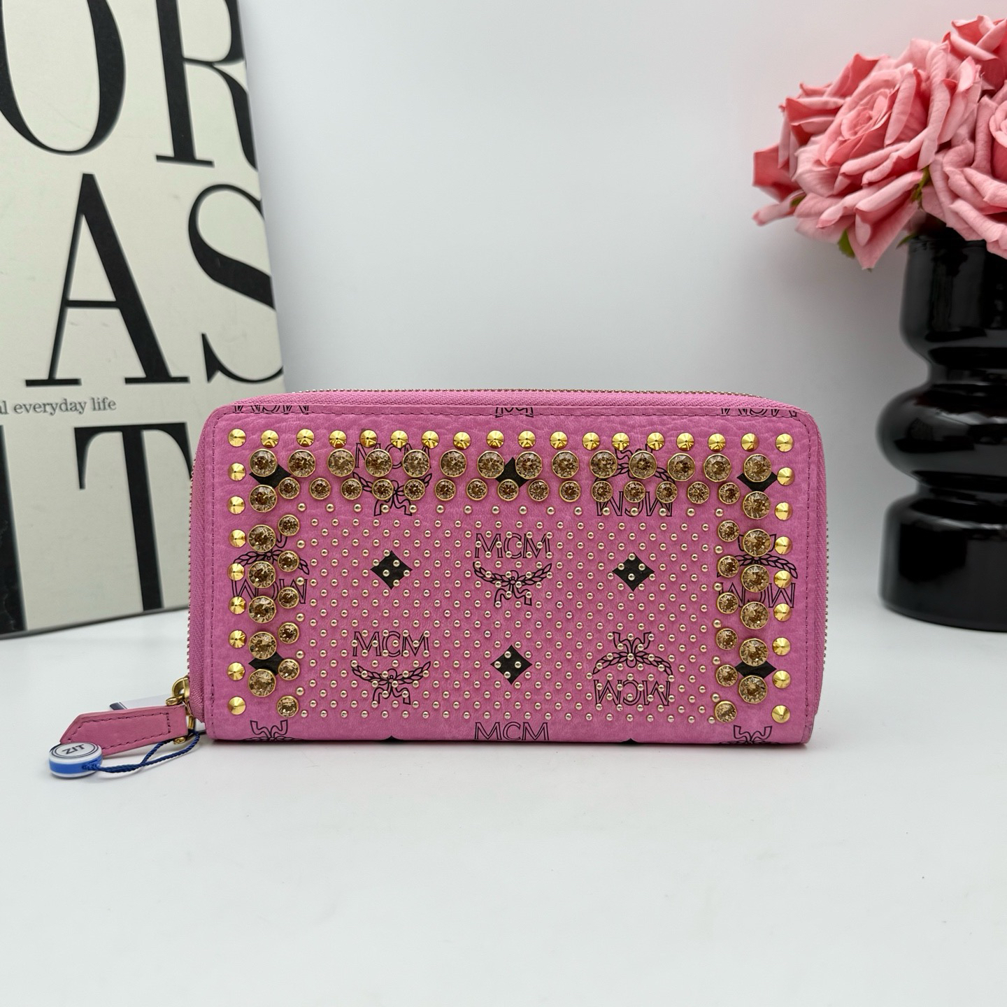 95新 MCM MCM xy 6101 粉色钻石钱包