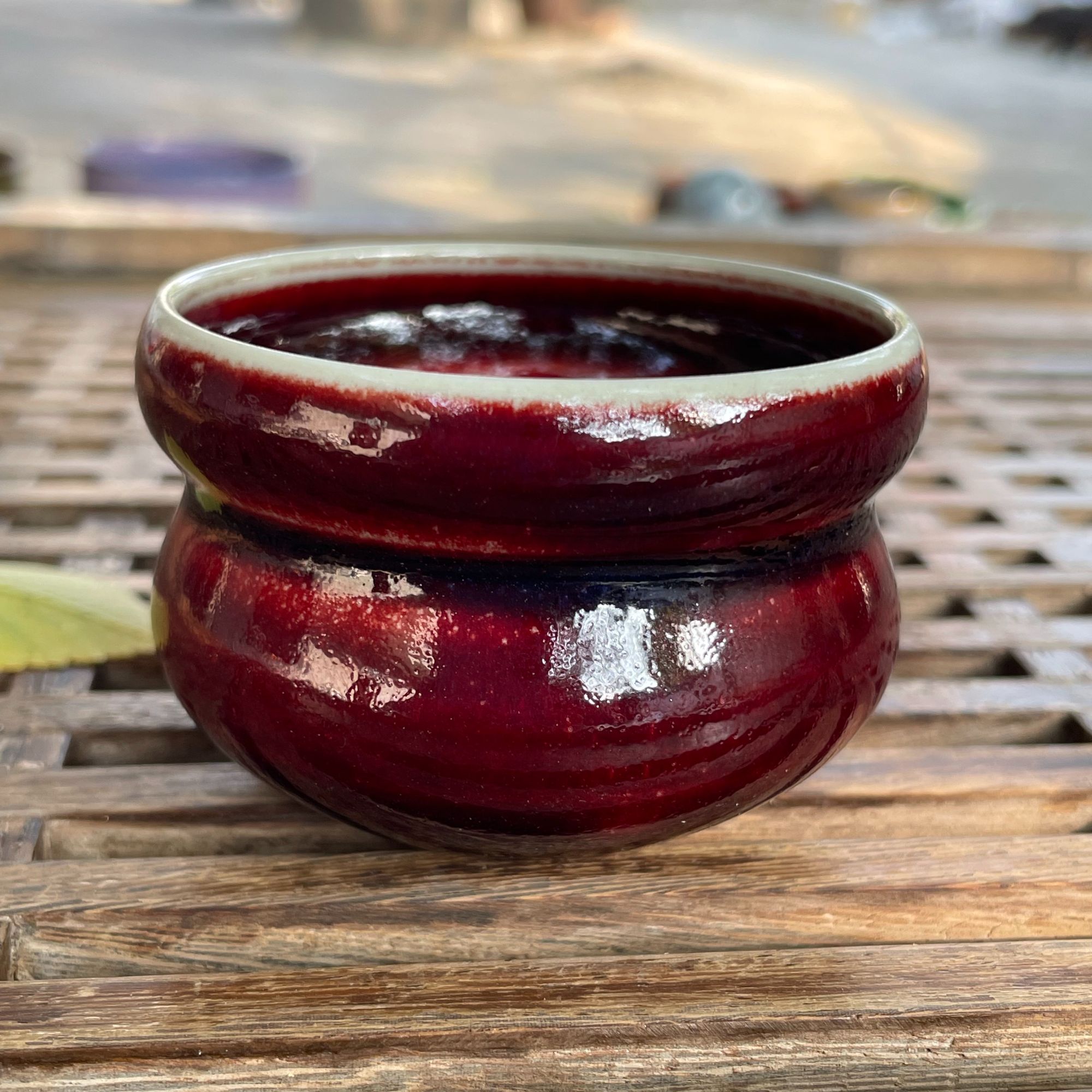 炭烧钧瓷手工葫芦杯主人杯纯手工