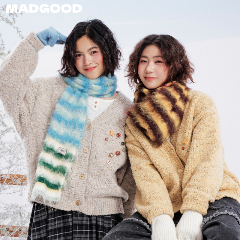 【配饰】madgood马得工地日系趣味性条纹拼色围巾MDGDPSWJ141587