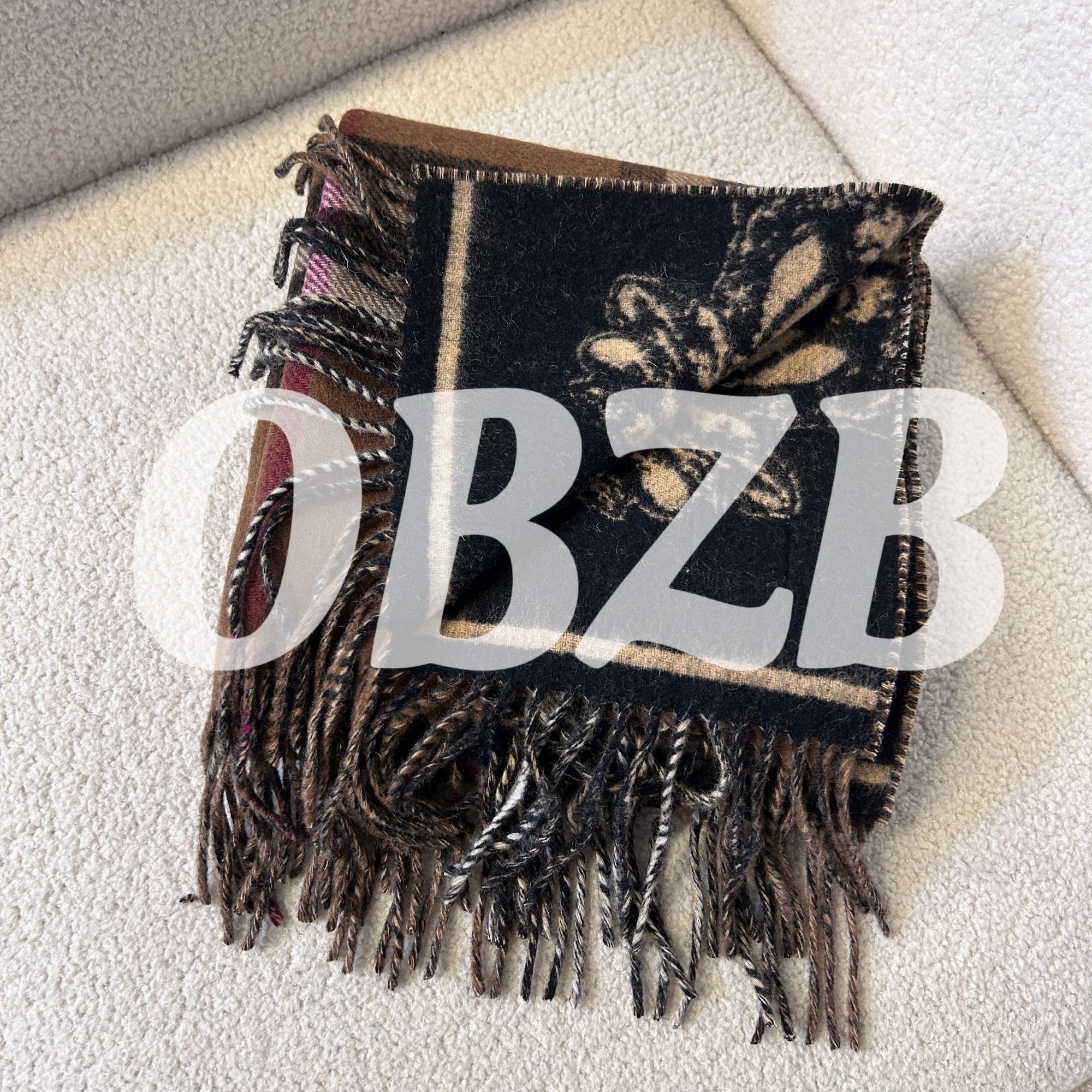 OBZB【B格棕围巾】修身舒适百搭内搭外穿新款男女宽松版型8822