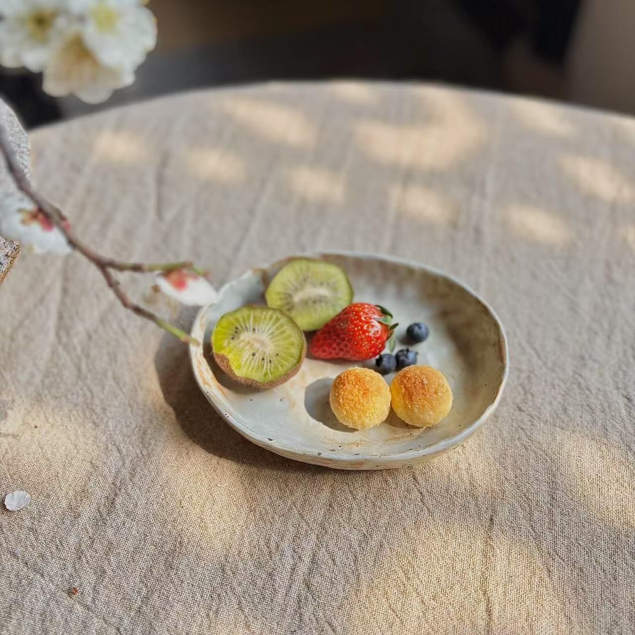 小喜宅 （微瑕）手工蜗牛小菜碟（尺寸约16x13cm）