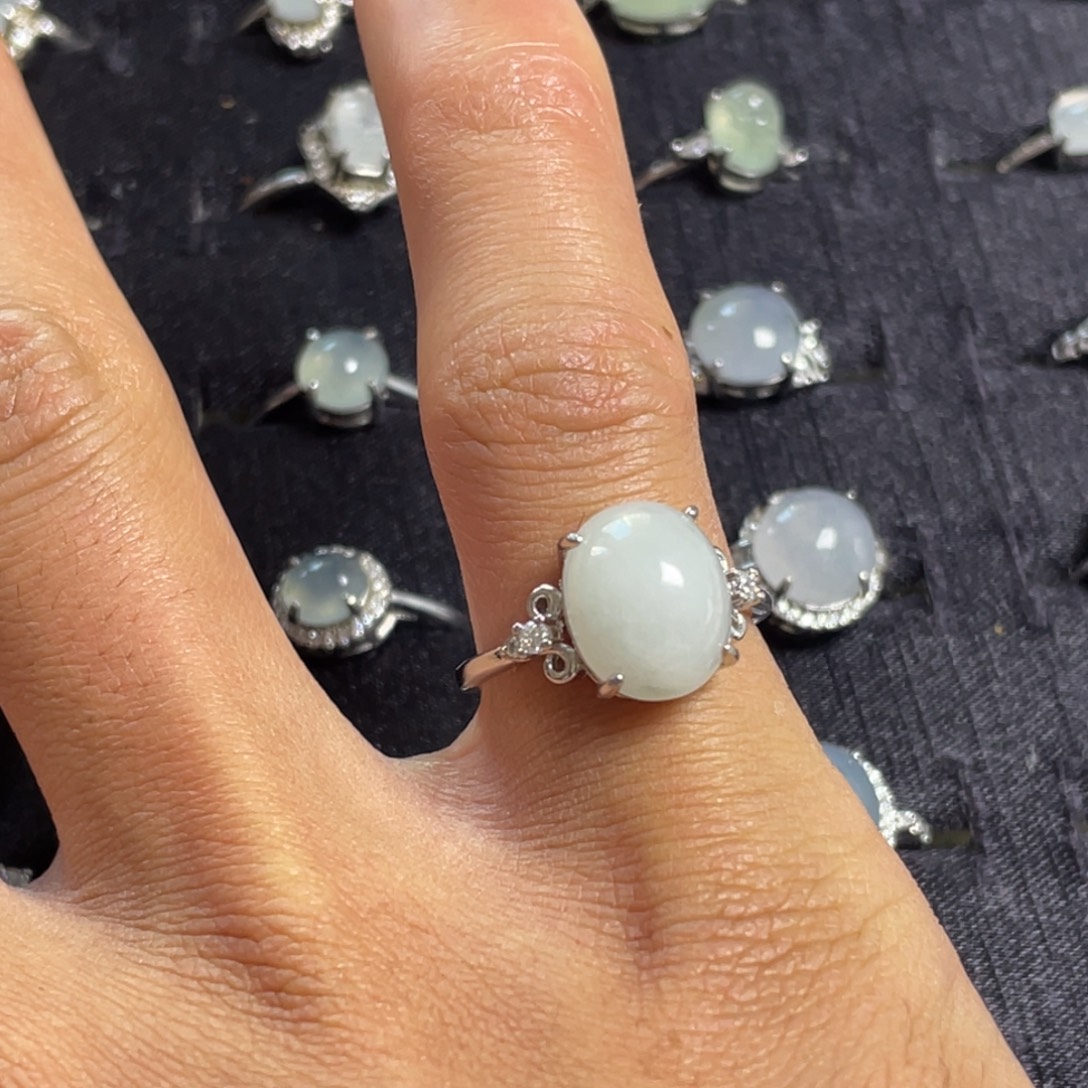 翡翠银S925镶嵌戒指