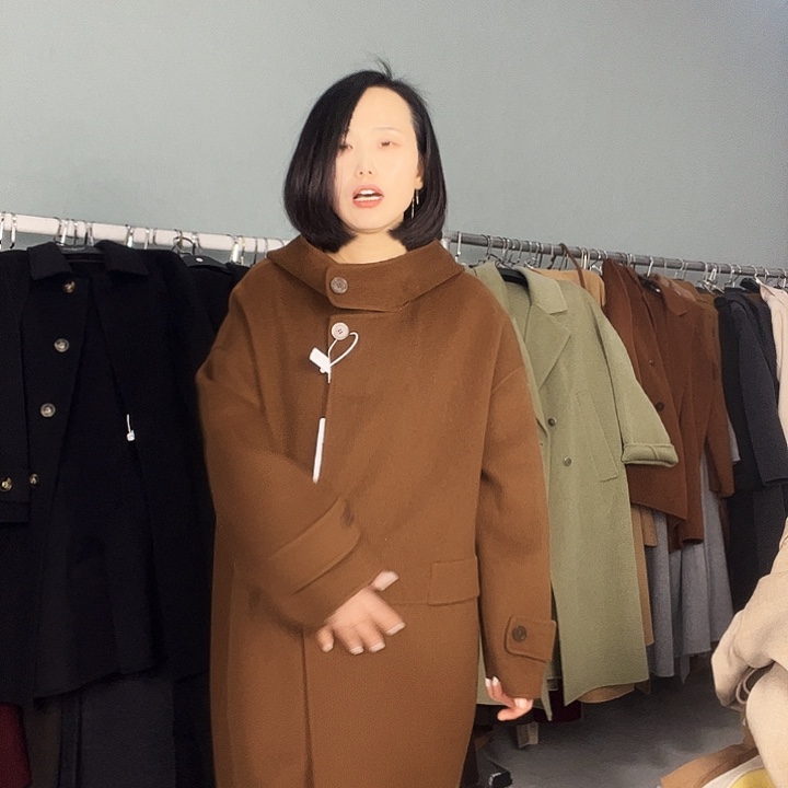 双面呢大衣孤品M码