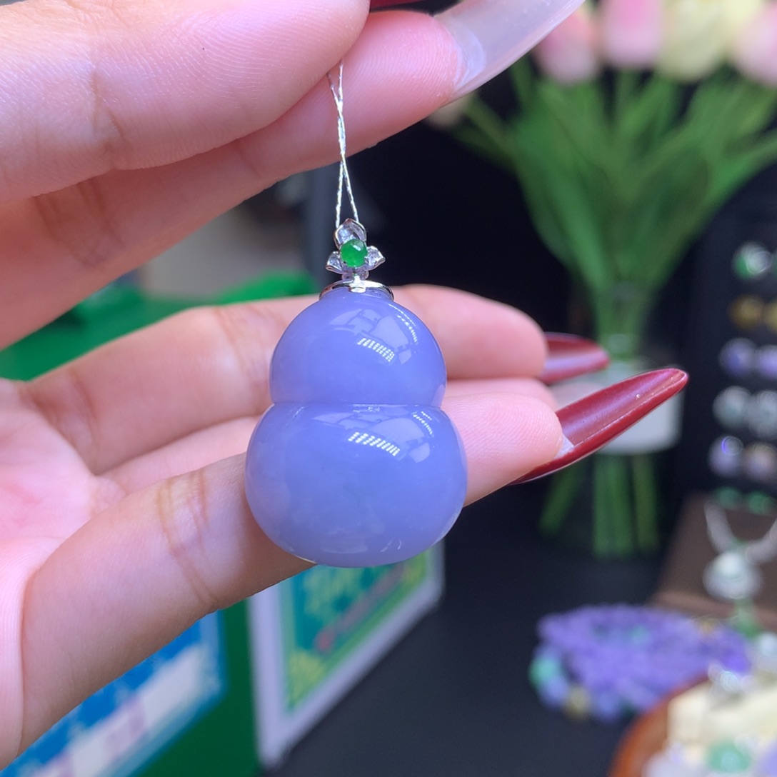 翡翠颈饰18K金镶嵌天然