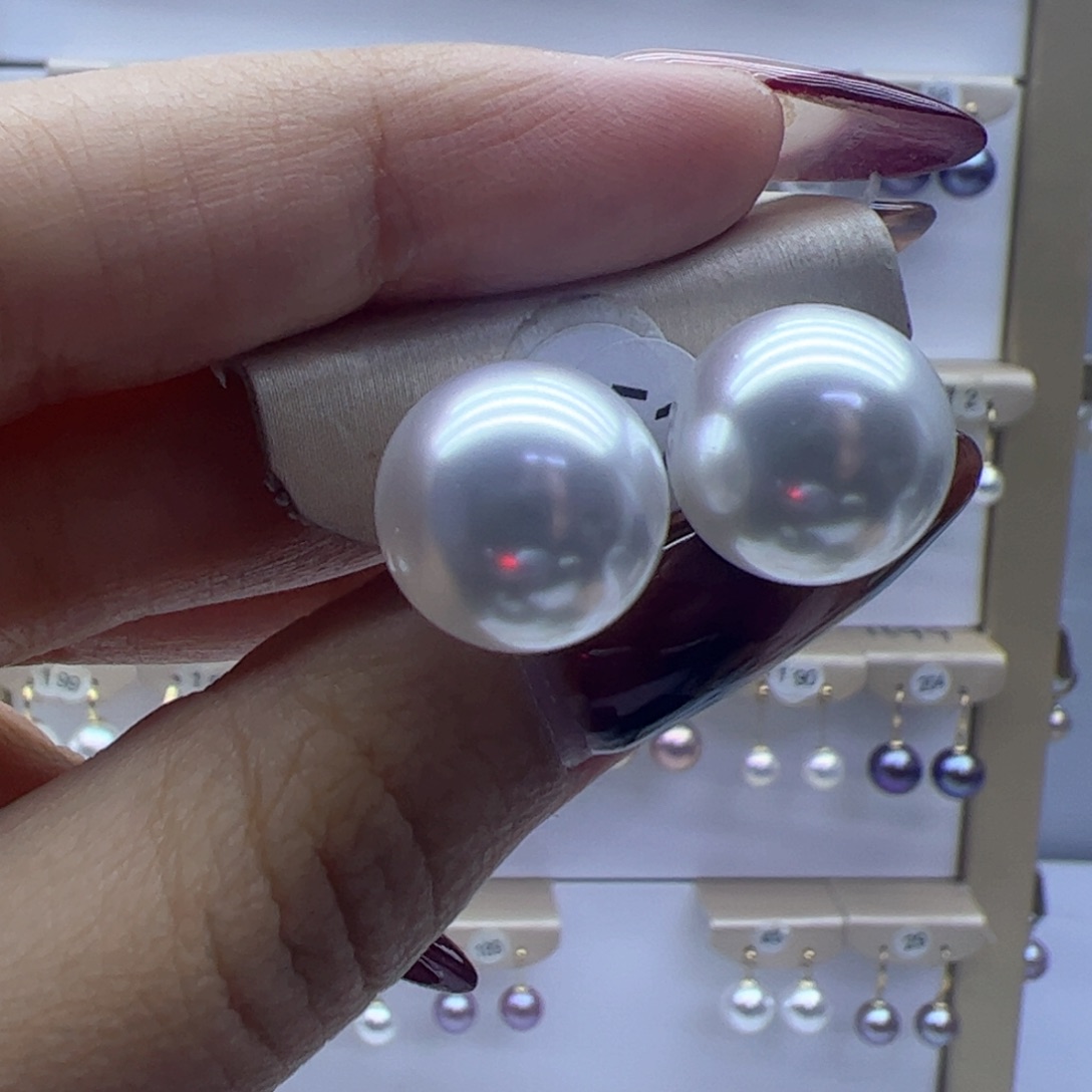 淡水珍珠耳饰18K金镶嵌