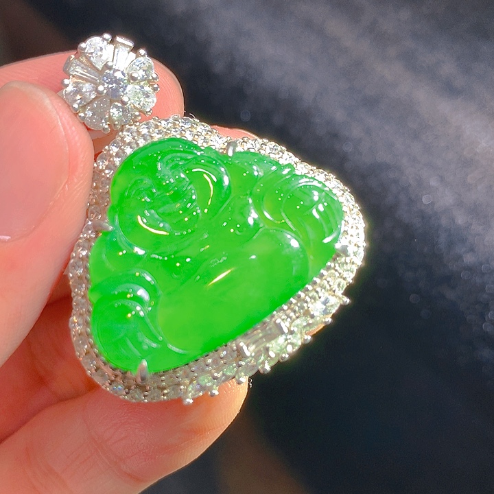 【闪购商品】翡翠颈饰银S925镶嵌翡翠