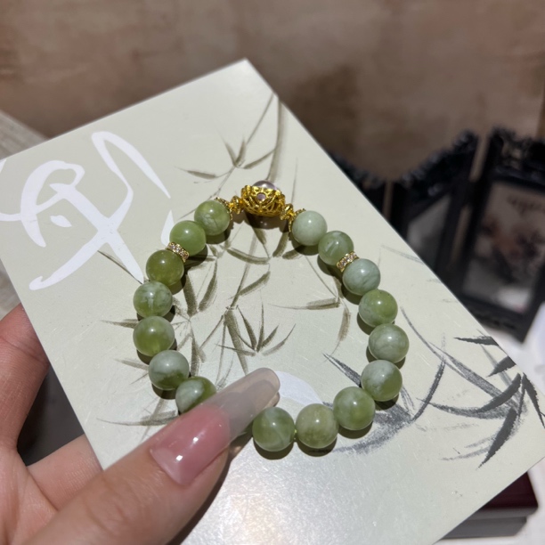 【月月家】H062天然原创青提奶盖手串 9-10mm多样性发其一