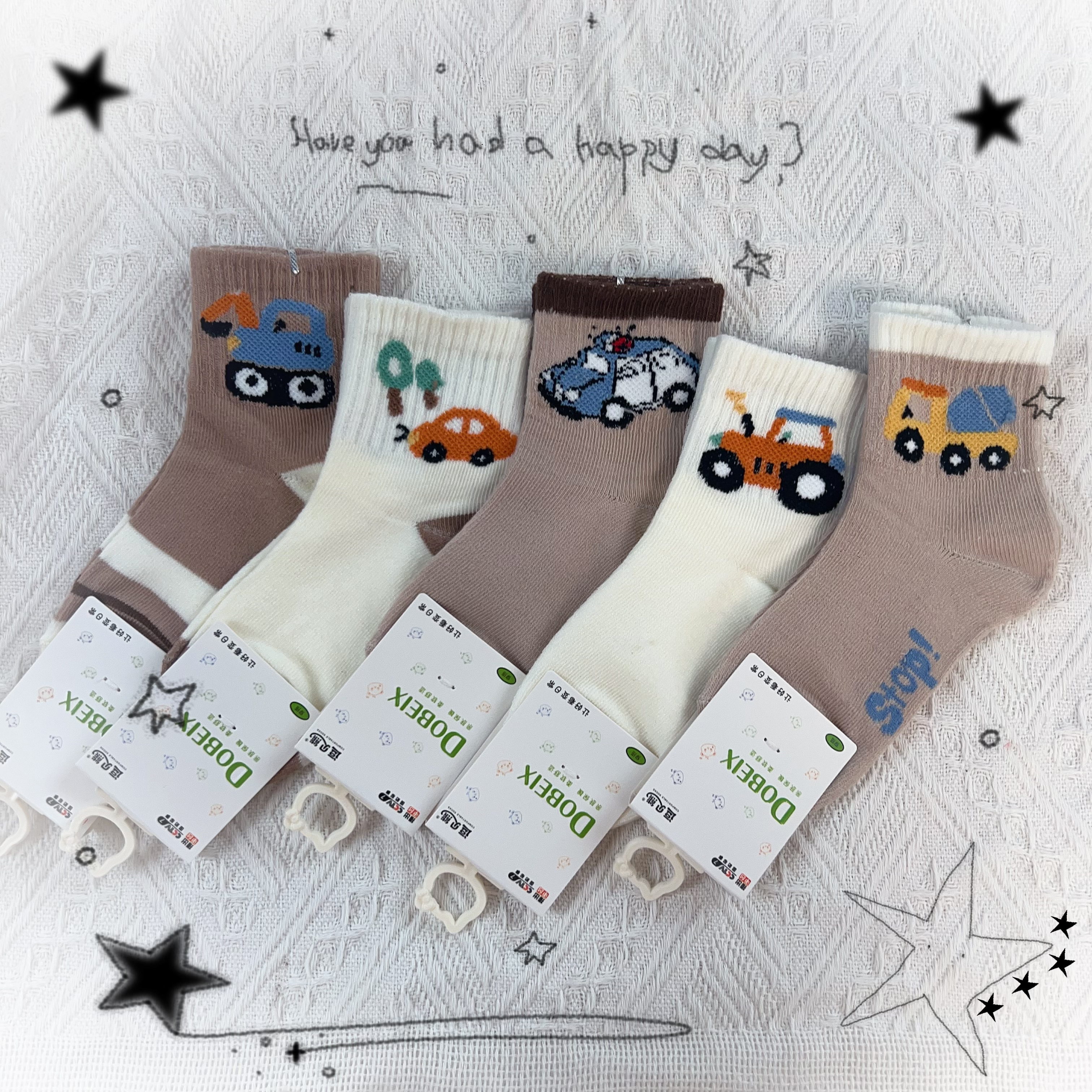 男女宝宝纯棉袜子柔软潮流中筒袜