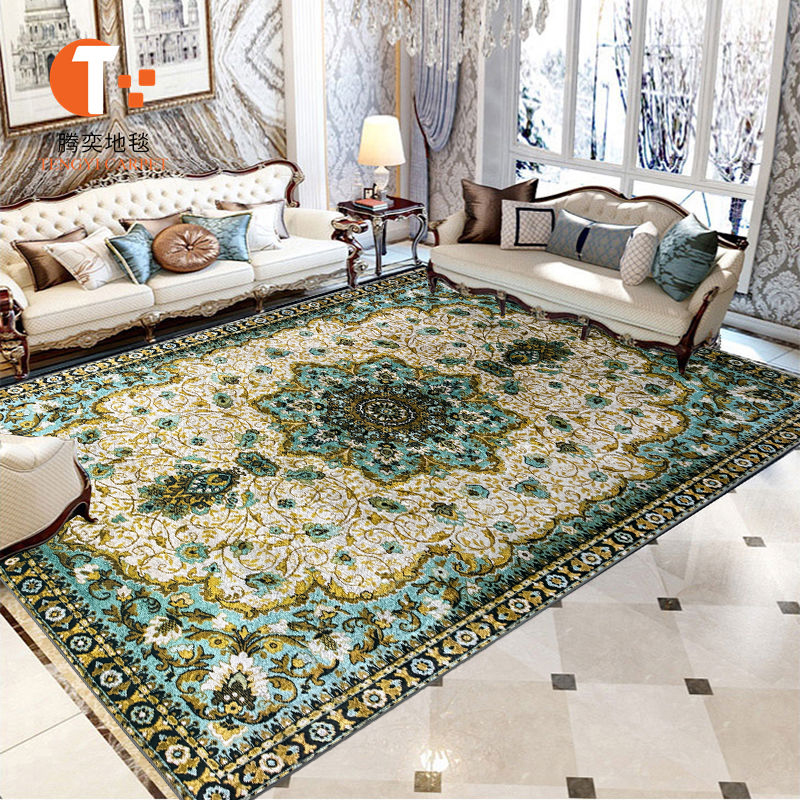 高端金丝绒客厅地毯懒人免洗美式复古欧式现代卧室家用沙发茶几毯