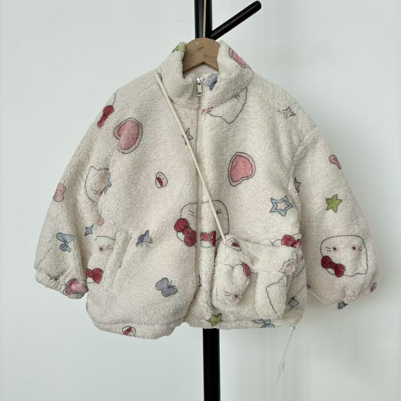 丽子家 品牌 婴幼儿 衣服毛茸茸外套