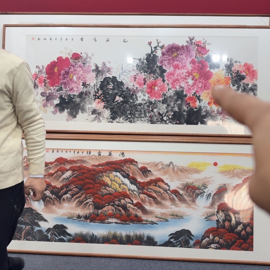 国画手绘作品带框包邮210成80