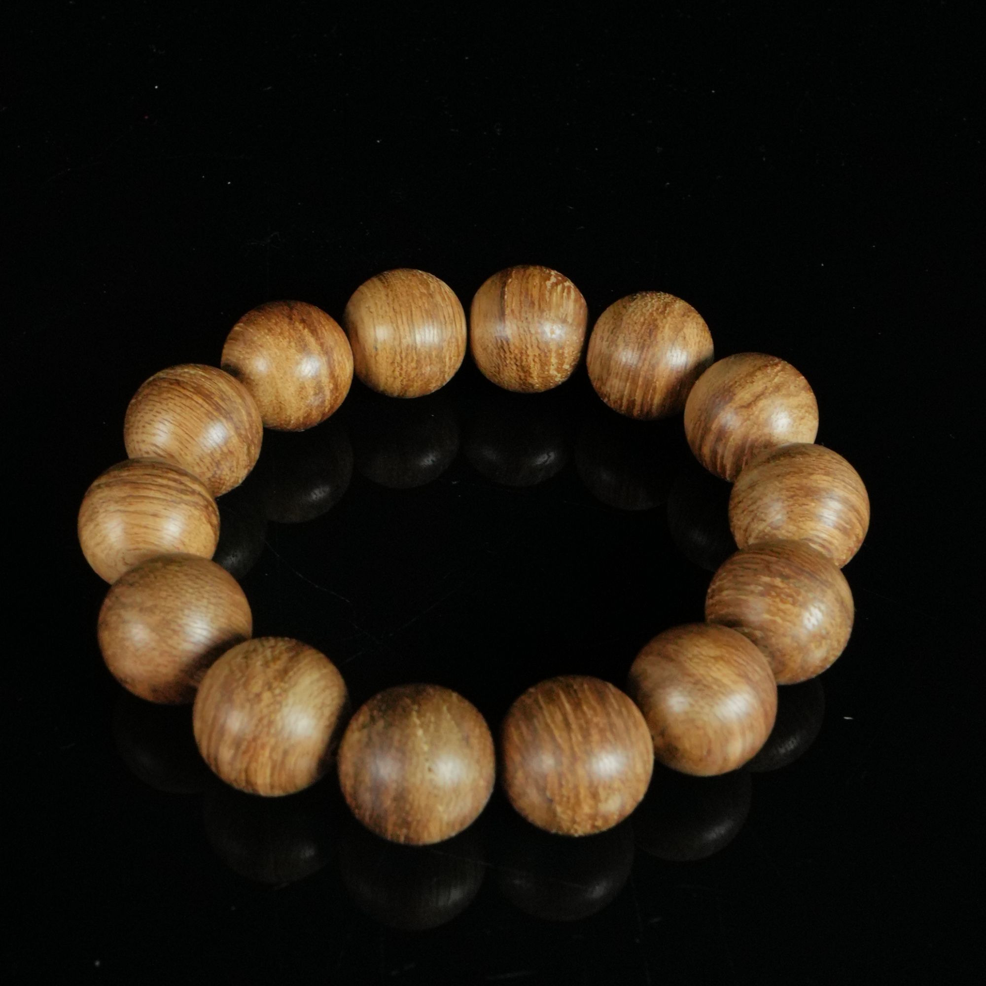 DY-A9040 印尼坤甸土沉黑油沉香手串 1.67cm 13.94g