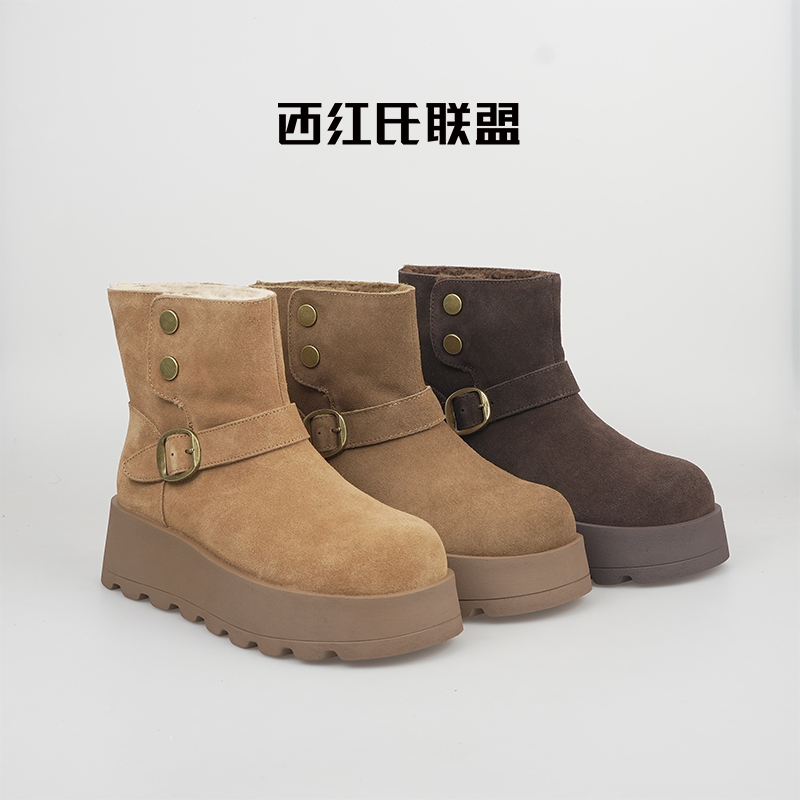 【西红氏联盟】25年秋冬新款时尚防滑羊毛百搭雪地靴