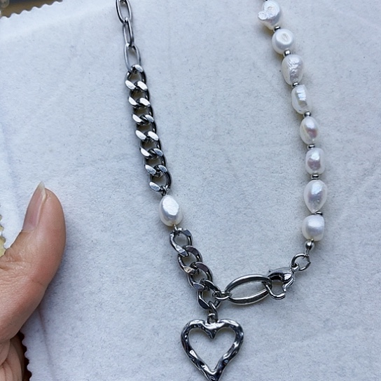 淡水珍珠胸饰银S925镶嵌