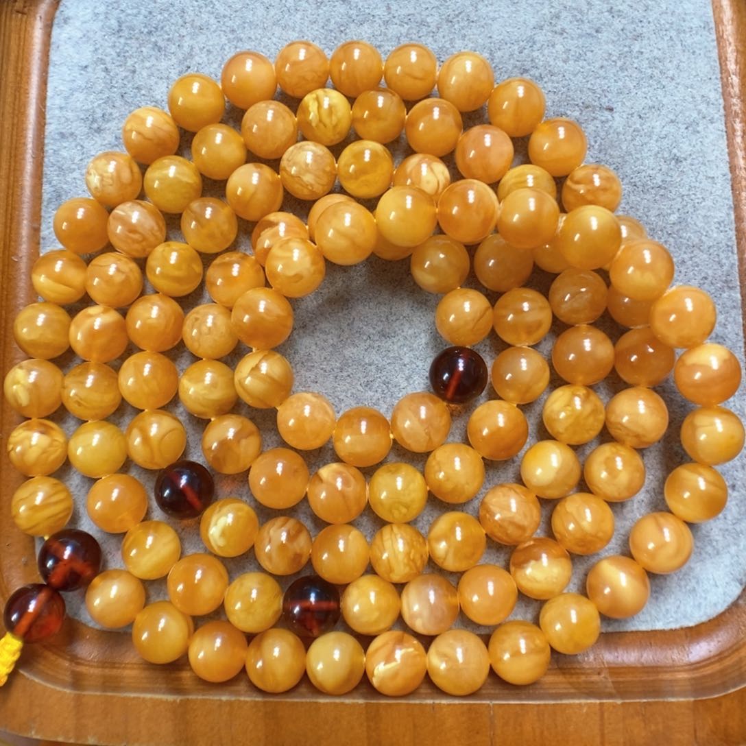 蜜蜡手串未镶嵌蜜蜡108