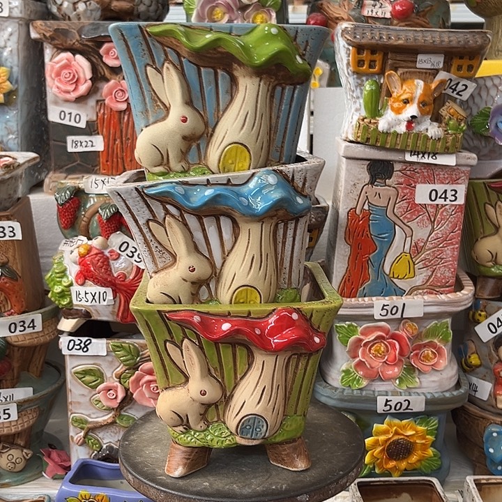 粗陶材质多肉花盆