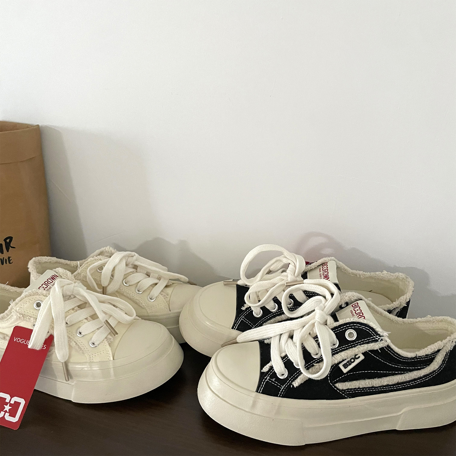 9292【好看！！高版本 ！小厚底 帆布鞋！】休闲板鞋