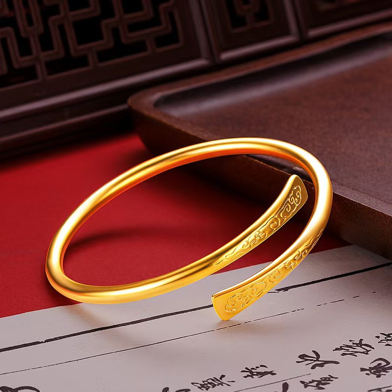 【YLY】G4 祥云马蹄开口手镯  亮泽质感 国风雕纹