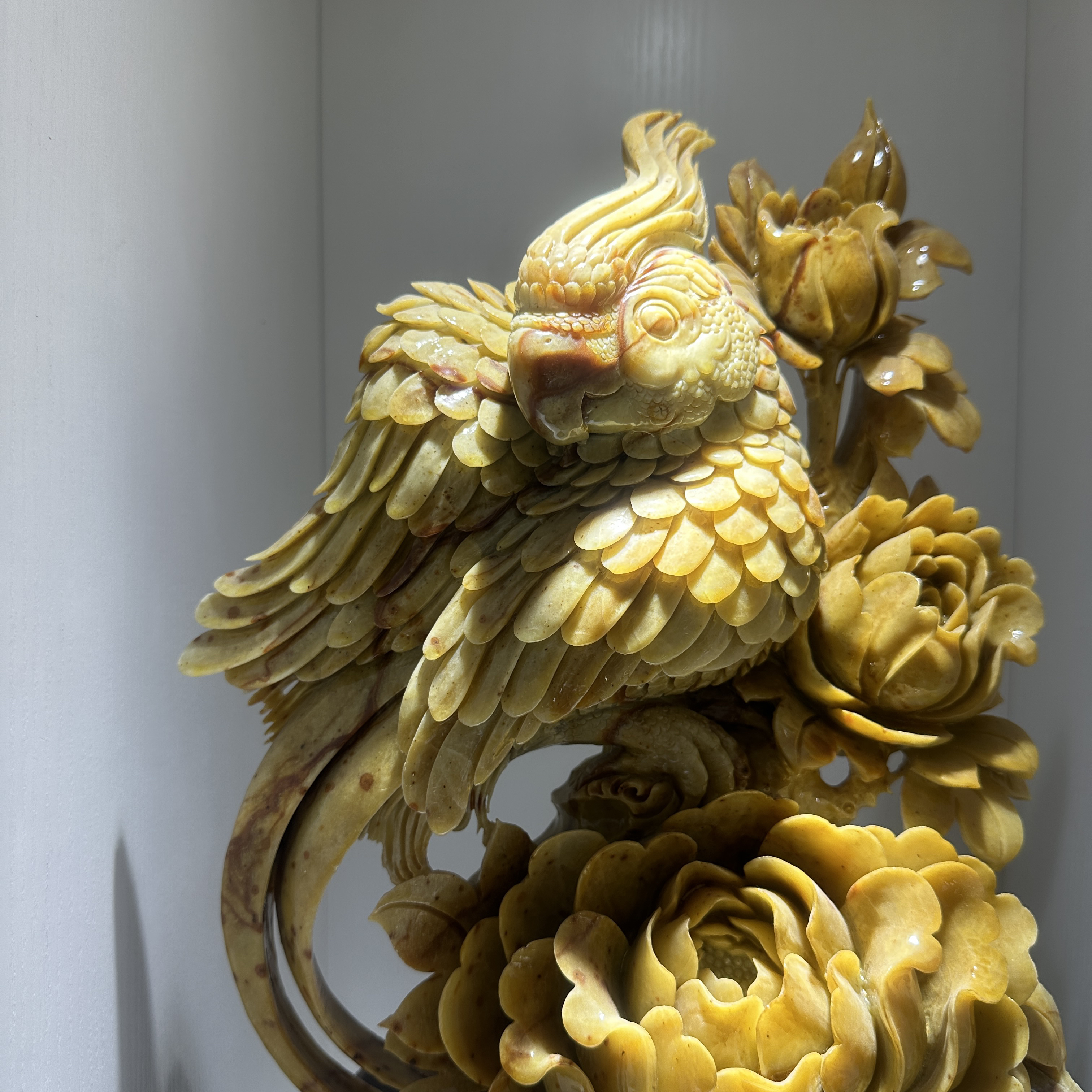 家居摆件雕刻工艺品，鹦鹉摆件