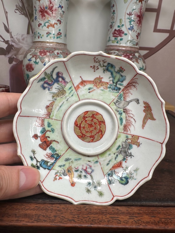陶瓷工艺品粉彩瑞兽盘