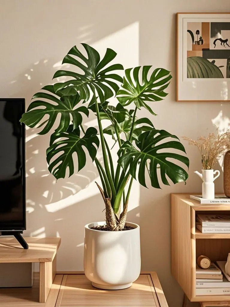  龟背竹客厅大盆栽室内客厅大叶老桩植物居家大型绿植落地